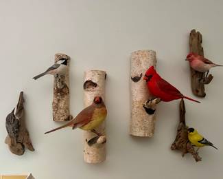 Hand-Carved & Painted Bird Sculptures by Frank Limoges