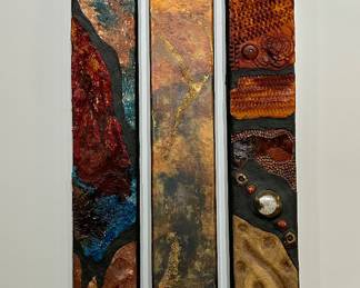 Frasca/Halliday “Vivid Imagination” collection of three original mixed-media panel