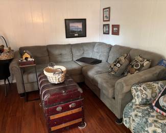 Sectional, Antique trunk