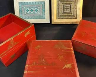 OM1632 Handmade Boxes and 4 Japanese Boxes