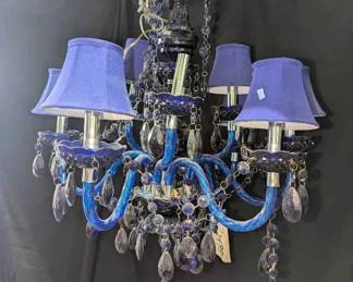 OM193Blue Crystal Chandelier With Shades