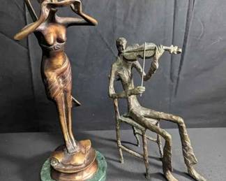 OM242Bronze Or Brass Winged Fairy  Violinist