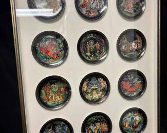 OM250Tianex Vintage Russian Legends Collector Plates In Custom Frame