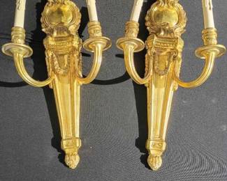 OM268Decorative Gilt Metal Two Arm Wall Sconces