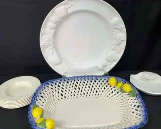 OM304Lanzarin Pottery  Vintage Wedgwood  Large White Platter