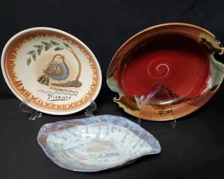 OM280Picasso Style Plate And Ceramic Bowls