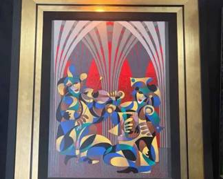 OM233VColor Serigraph Titled Musical Duo 2002 By Anatole Krasnyansky