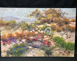 OM252Thomas Rose Original Acrylic Painting Landscape Desert Hills Signed