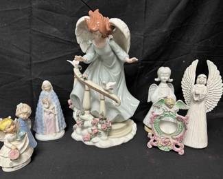 OM357Vintage Porcelain Angel And Madonna Figurines