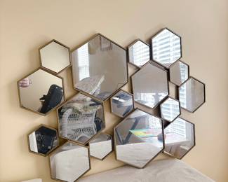 World Market Brass Hexagon Mirror Panel