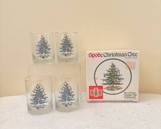Spode Christmas Tree Set of 4 Double Old Fashioneds