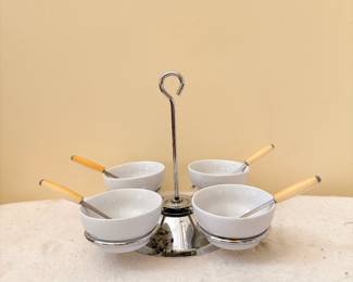 Trudeau 9-Piece Stoneware Condiment Serving Set