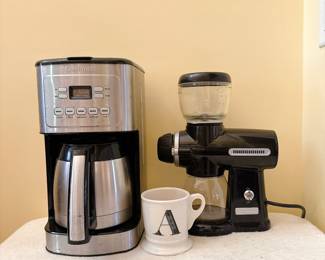 Cuisinart 14-Cup Programmable Coffeemaker - KitchenAid Pro Line Series Burr Coffee Grinder in Onyx black