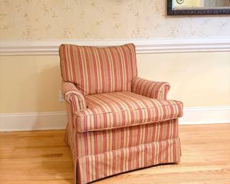 Striped Upholstered Armchair