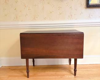 Vintage Dark Wood Drop-Leaf Table