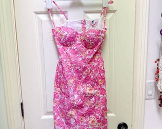 Lily Pulitzer Georgie Chum Bucket Underwire Bustier Fit Flare Dress