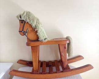 Vintage Wooden Child Size Rocking Horse