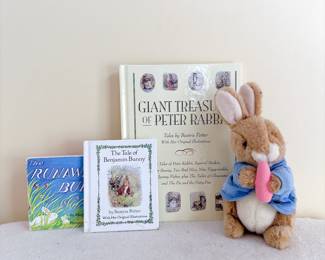 Giant Treasury of Peter Rabbit Book - Eden Vintage Peter Rabbit Plush Beatrix Potter Wind Up