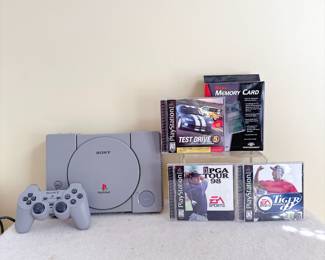 Sony Playstation 1 Gray Home Video Game Console, Matching Gray Controller, PS1 Games
