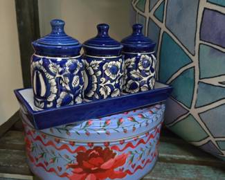 Blue and White Spice Jars