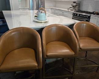 Set of (3) Saddle Colored Barstools