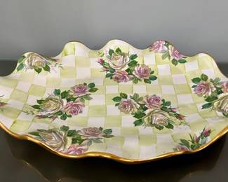 Mackenzie Childs Honeymoon Morning Glory Ceramic Serving Platter