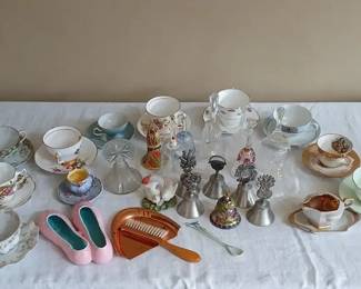 Pewter Bells, Tea Cups, Bone China More