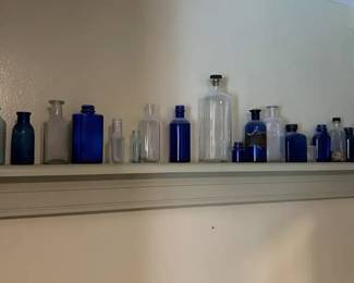 Antique Glass Jars Some Blue