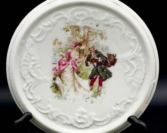 Antique porcelain trivet plate