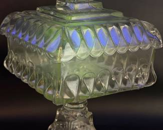 UV reactive vintage glass Wedding dish
