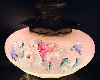 Gorgeous gone with the wind electrified oil lamp