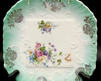 Antique porcelain trivet plate