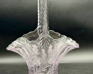 UV reactive vintage glass Bridal basket