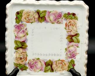 Antique porcelain trivet plate