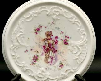 Antique porcelain trivet plate