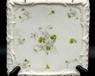 Antique porcelain trivet plate