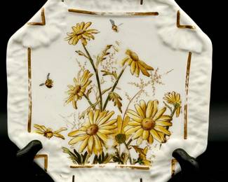 Antique porcelain trivet plate