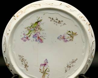 Antique porcelain trivet plate