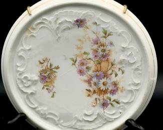 Antique porcelain trivet plate