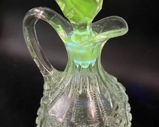 UV reactive vintage glass Cruet