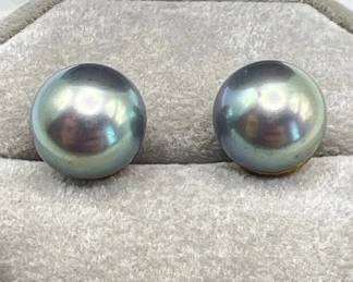 Majorica high luster faux pearl earrings with gold vermeil posts