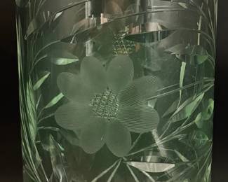 UV reactive vintage glass tall vase