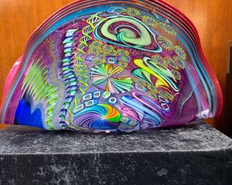 Folded Sea Fan centerpiece, glass artist James Nowak