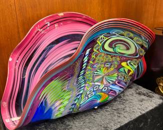Folded Sea Fan centerpiece, glass artist James Nowak