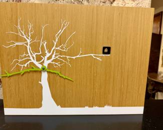 Modern Italian cuckoo clock with the most charming bird you have ever seen! Silences itself at night