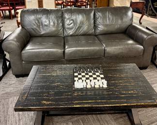 Ashley furniture gunmetal leather sofa
