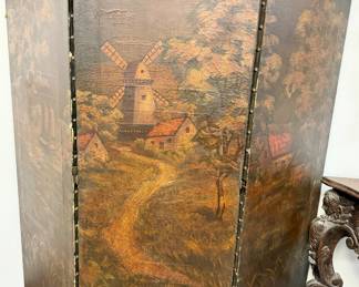 Handpainted oil on leather canvas from the World War II era