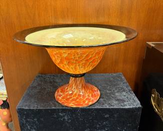 Monumental “Athena” bowl by glass designers Molly Stone and Michael Cohn