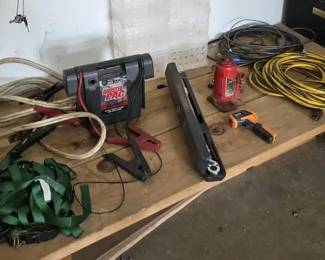 Automotive  Garage Tool Lot  Booster Pac, Klein Thermometer, Torque Wrench  TieDowns