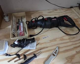Rapala Electric Fillet Knife Set with Blades  Fork, Craftsman Reciprocating Saw